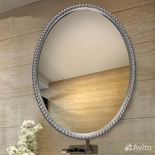 Зеркало в раме овальное настенное стиль барокко