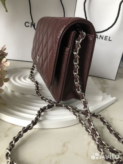 Chanel сумка кошелек vip gift винный оттенок