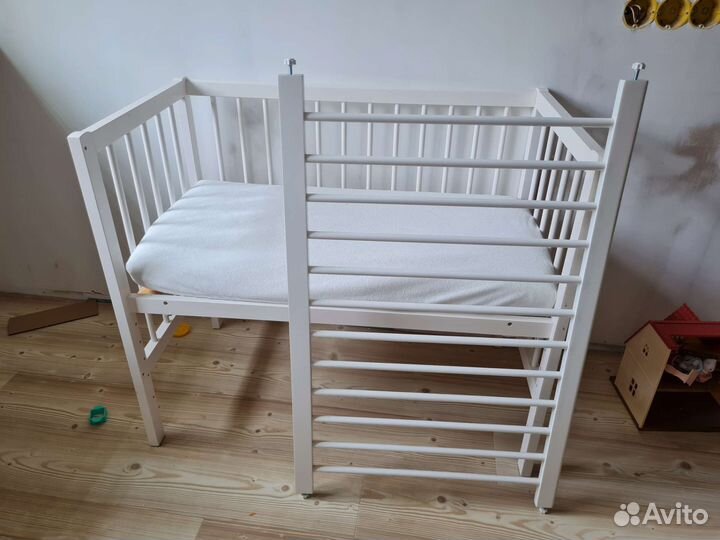Детская кровать приставная + матрас