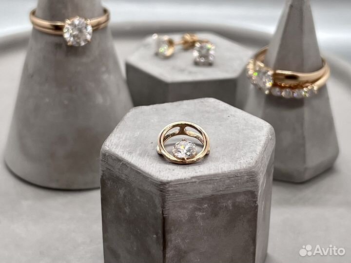 Подвеска 585 с бриллиантом 0,4ct Муассанит