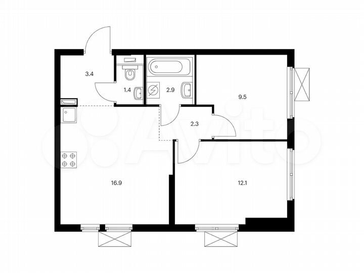 2-к. квартира, 48,5 м², 25/25 эт.