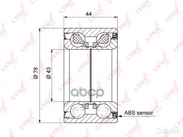 Комплект подшипника ступицы колеса перед Ho