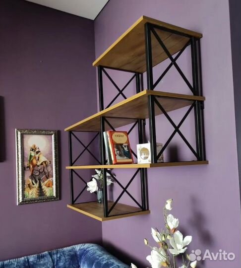 Полка настенная каскадная 4 секции
