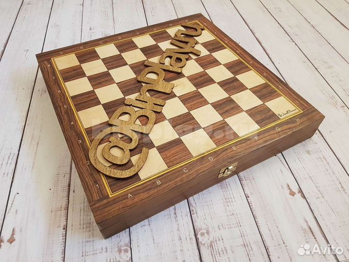 Шахматный ларец Турнирный бук, 40мм с фигурами бук