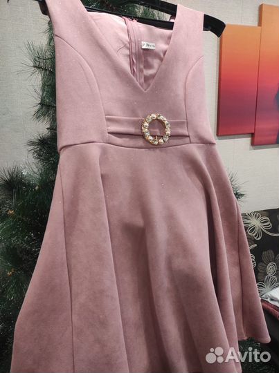 Сарафан микро вельвет 44-46 пудра