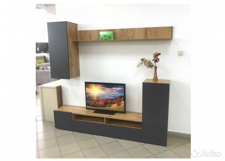 Стенка в гостиную Диаманд ширина 2,13м дуб крафт