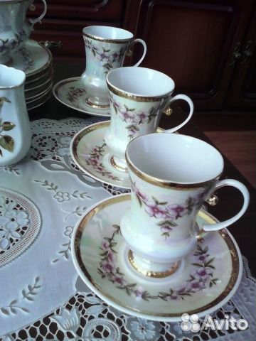 Кофейный сервиз, фарфор, винтаж (Коростень)