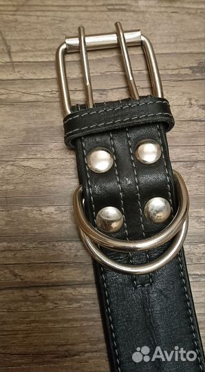 Кожаный ошейник 55-65см