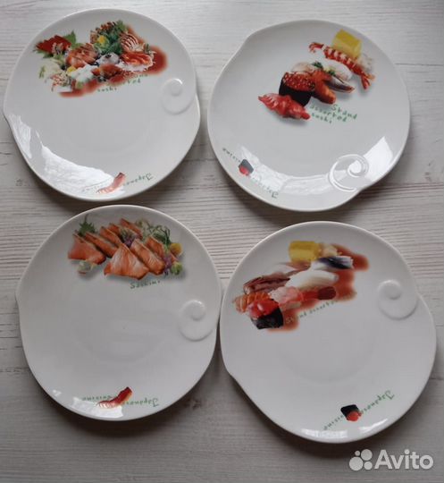 Набор из 4-х тарелок. Керамика. Сделано в Китае