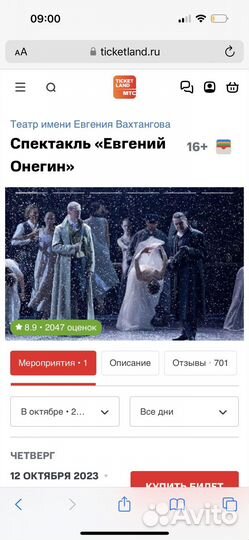 Билеты 2 шт евгений онегин