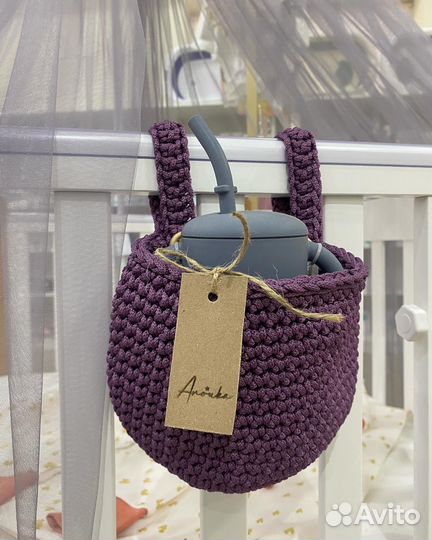 Подвесная вязаная корзина детская