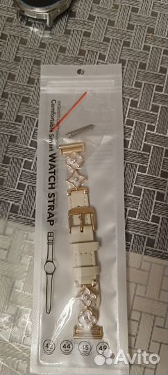 Ремешок для смарт часов 18мм Бело-Золотой