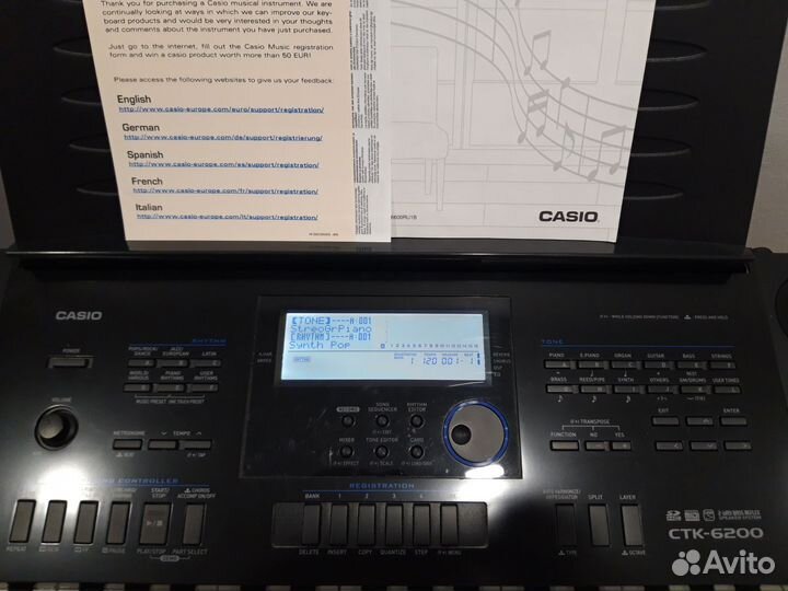 Синтезатор casio ctk 6200 + стойка