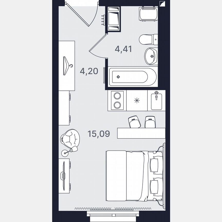 Апартаменты-студия, 23,7 м², 8/24 эт.