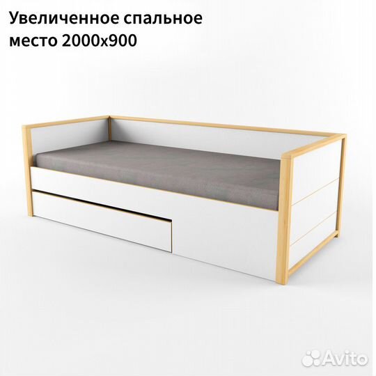 Кровать нижняя большая с фальшпанелью универсальна