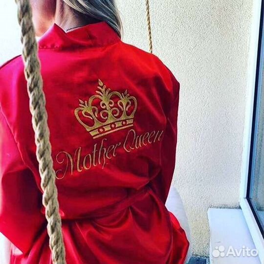 Халат махровый с именной вышивкой ручной работы