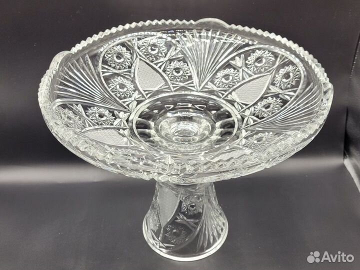 Ваза для фруктов на ножке составная хрусталь