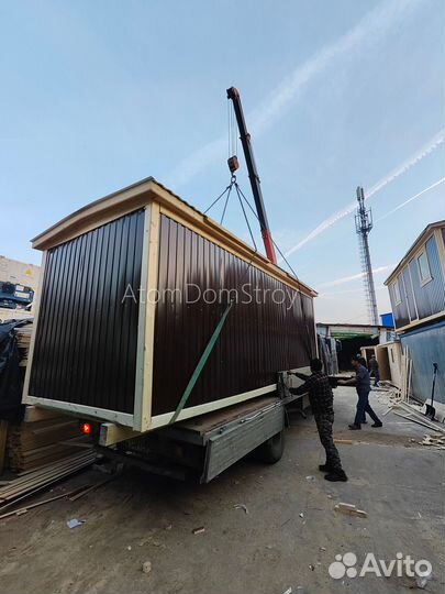 Вагончик бытовка строительная с установкой