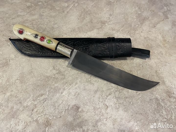 Пчак средний, гарда мельхор гравировка, рукоять ко