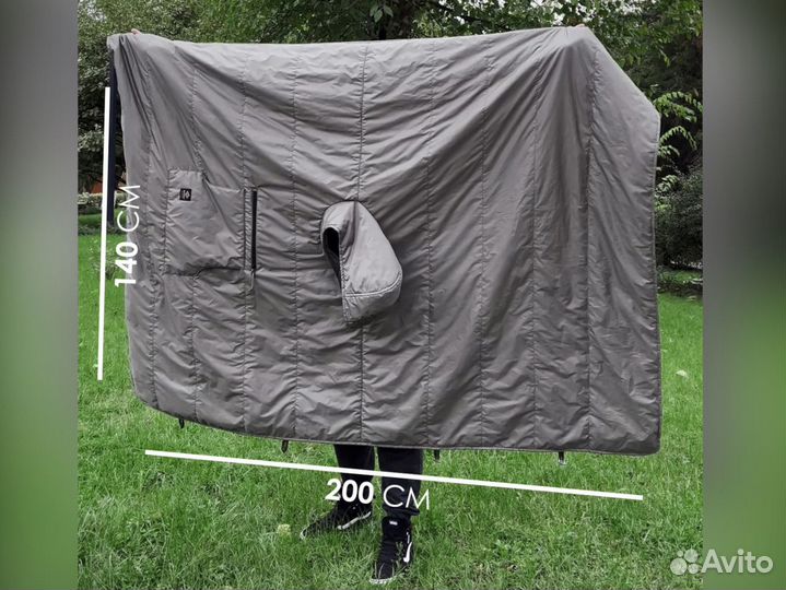 Пончо покрывало темно-оливковый