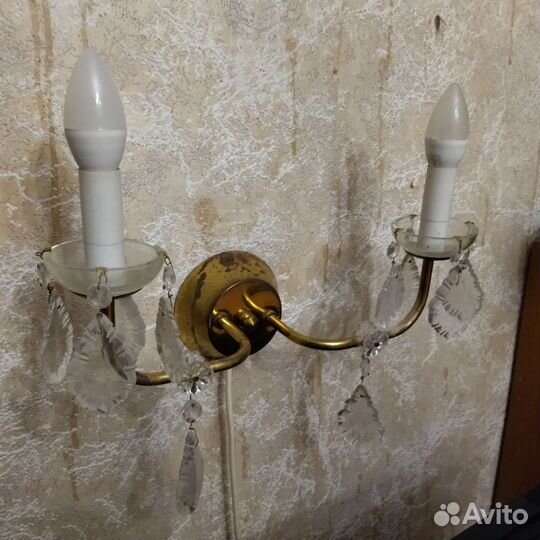 Настенный светильник бра хрусталь Чехословакия
