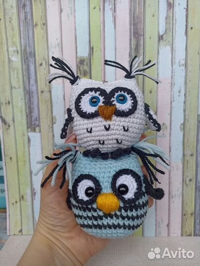 Брелок вязаная сова