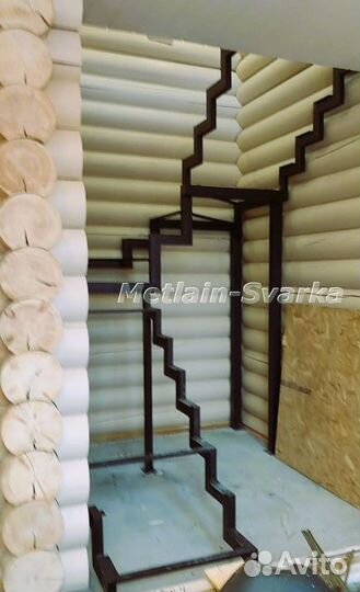 Лестница в дом металлическая на второй этаж № 453