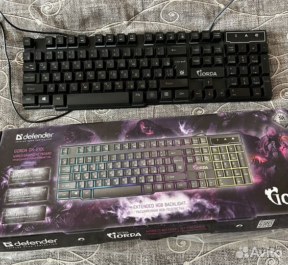 Клавиатура проводная, defender с подсветкой