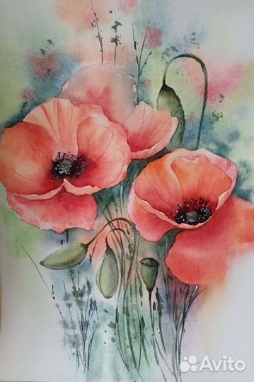 Картина акварель А4