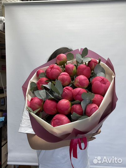 Пион пионы букет букет из пионов 101 роза