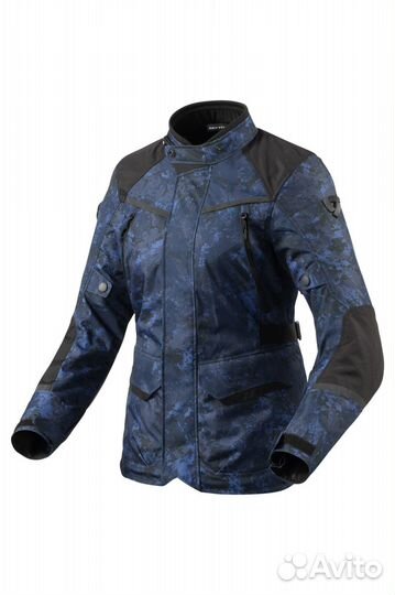 Motorradjacke Rev'It Voltiac 3 H2O Camo Blau Damen Blau, Camouflage