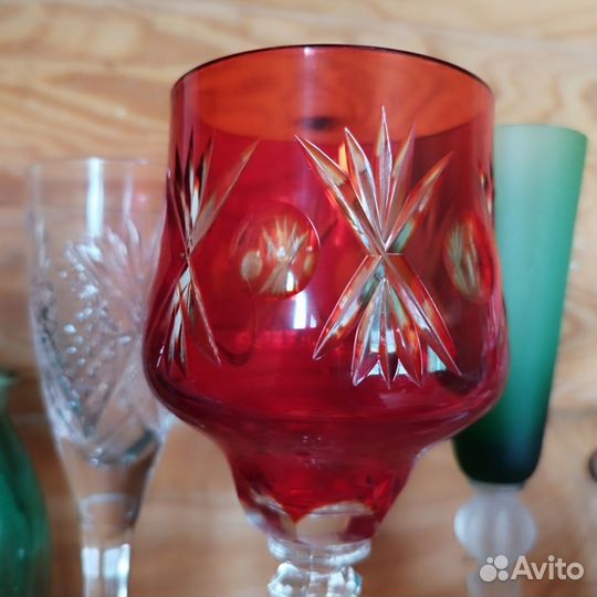 Фужеры цветной хрусталь СССР