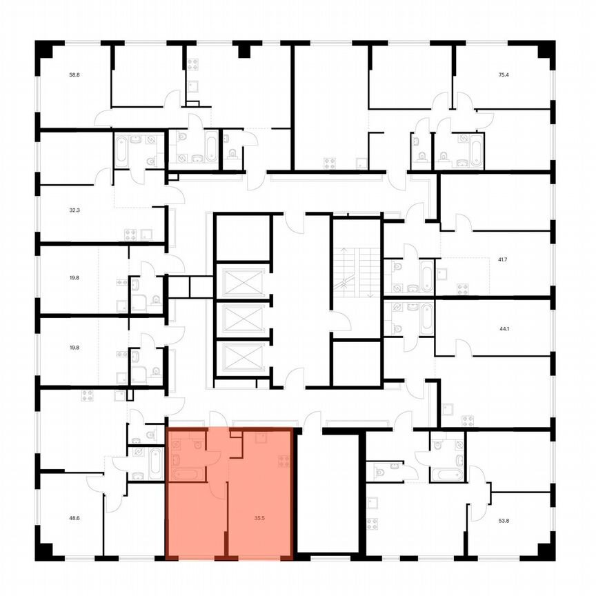 1-к. квартира, 35,5 м², 25/25 эт.