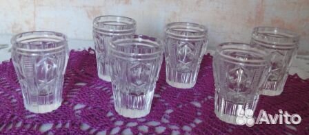 Набор красивых хрустальных рюмок (6 штук), СССР