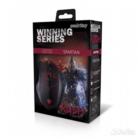 Мышь игровая rush spartan SBM-737G-K smartbuy