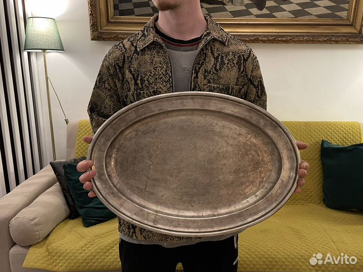 Гиганский антикварный поднос фраже, царский орел