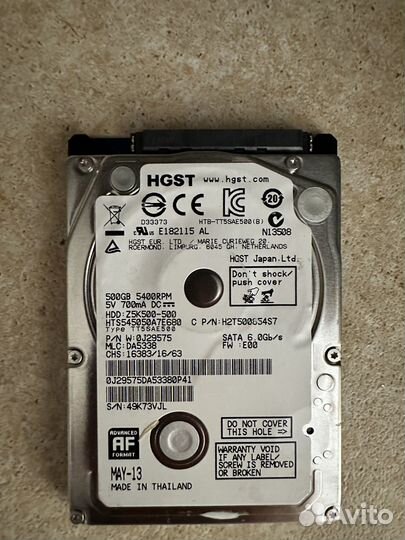 Жесткий диск hgst 500GB E182115 AL