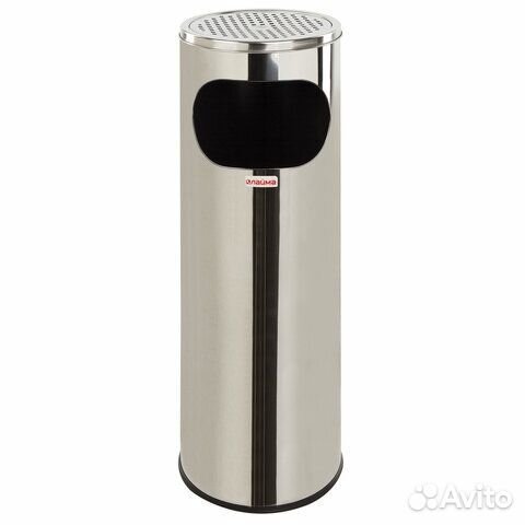 Урна с пепельницей 18 литров, 580х210 мм, нержавею