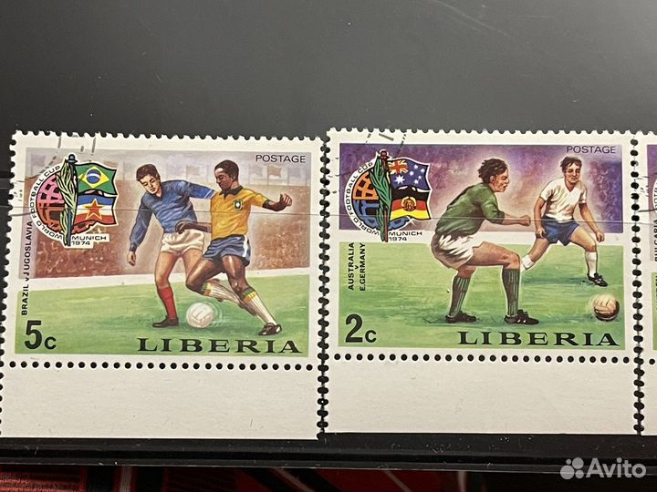 Марки. Либерия. Футбол