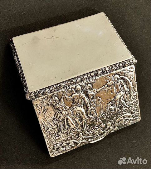 Портсигар серебро антик 1890 год Германия