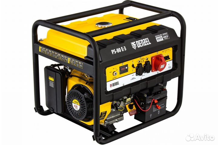 Бензиновый генератор Denzel PS-80E-3, 946954