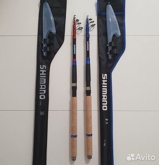 Спиннинг Шимано телескоп с катушкой и подсачеком