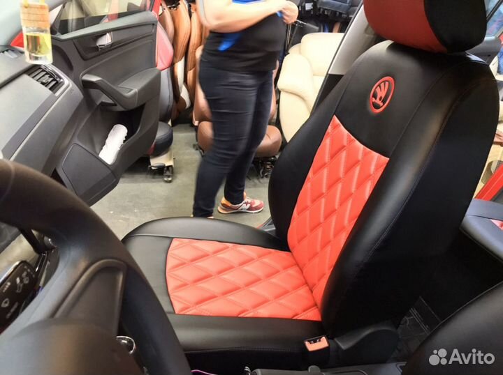 Авточехлы для Шкоды накидки установка в подарок