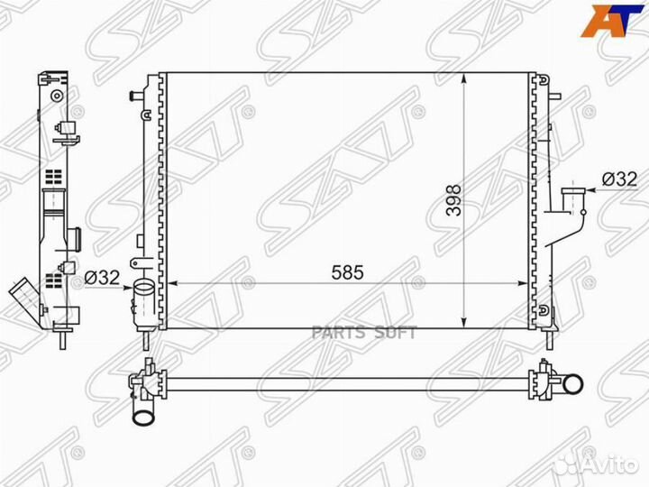Радиатор охлаждения Рено Дастер 10- с кондиционеро