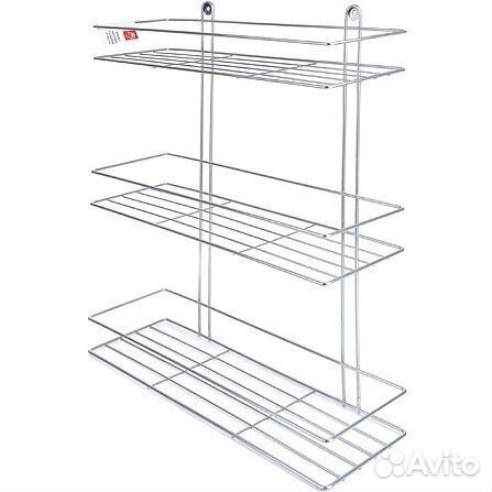 Полка настенная 3-х ярусная (47*40*11см) хром. алт