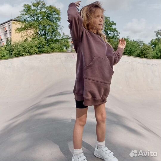 Платье худи для девочки 140 GreenCoton