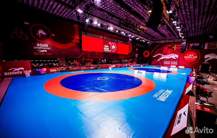 Борцовский ковер с зонами борьбы