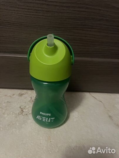 Поильник philips avent с трубочкой зеленый +1
