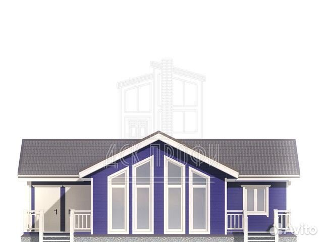 Каркасный дом под ключ 102м2 с двумя террасами