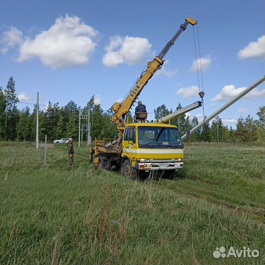 Установка опор лэп